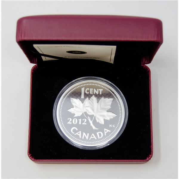 2012 FINE SILVER 5oz LAST PENNY RCM PROOF COIN
