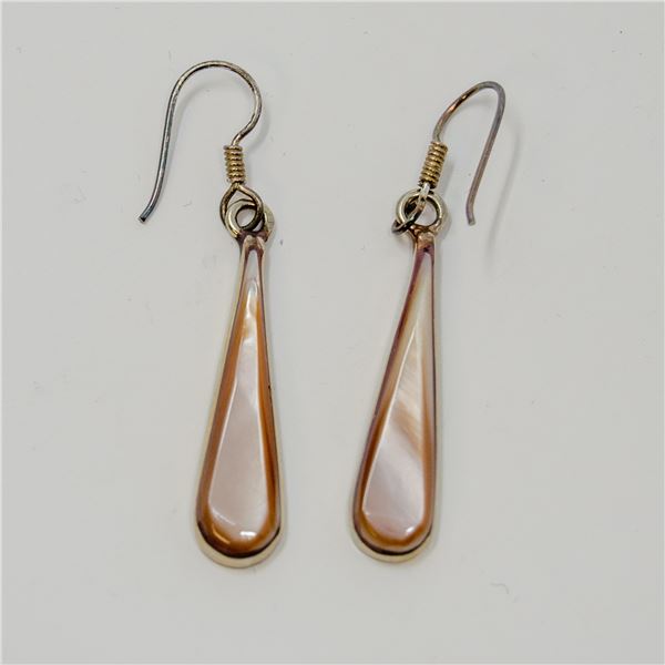 .925 SILVER  STAMPED GEMSTONE EARRINGS, 3.98g