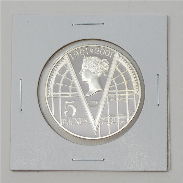 2001 SILVER GREAT BRITAIN 5 POUNDS PROOF COIN,