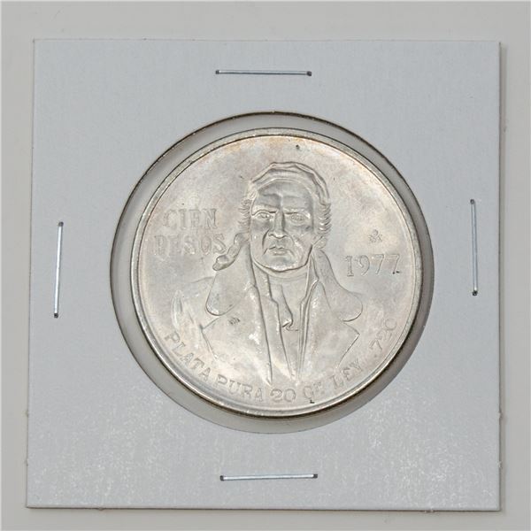1977 SILVER MEXICO 100 PESOS BULLION COIN, 27.70g