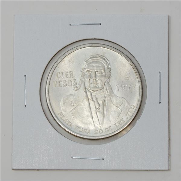 1977 SILVER MEXICO 100 PESOS BULLION COIN, 27.70g