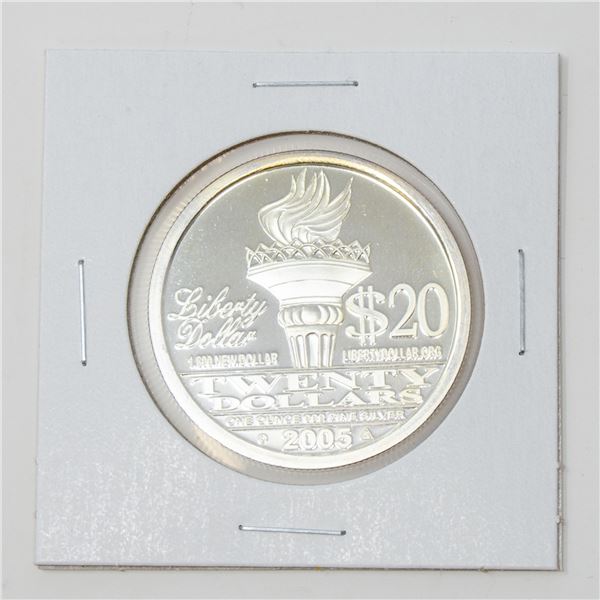 2005 FINE .999 SILVER 1oz LIBERTY USA $20 BULLION