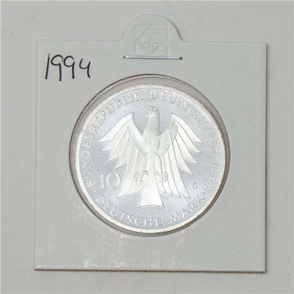 1994 SILVER GERMANY 10 MARKS COMMEMORATIVE COIN