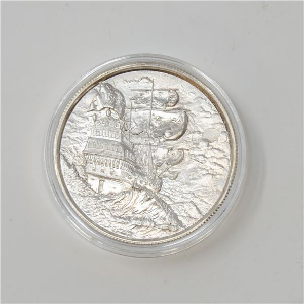 PIRATE SHIP FINE 2oz SILVER HIGH RELIEF