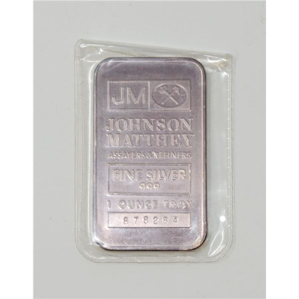 OLD JOHNSON MATTHEY FINE SILVER 1oz BLANK BACK