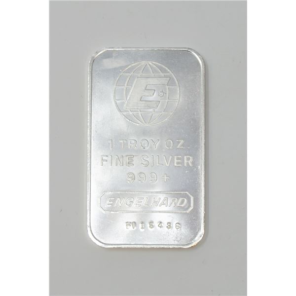 SCARCE FINE 1oz SILVER ENGELHARD CANADA BAR