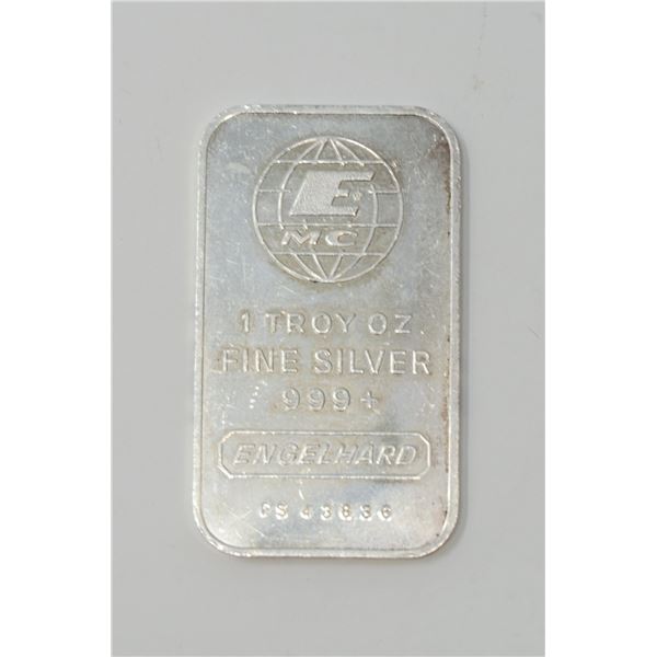 SCARCE FINE 1oz SILVER ENGELHARD MC CANADA BAR