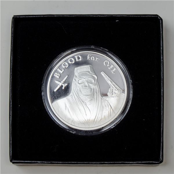 2017 SILVER SHIELD 1oz SILVER BLOOD OIL BULLION