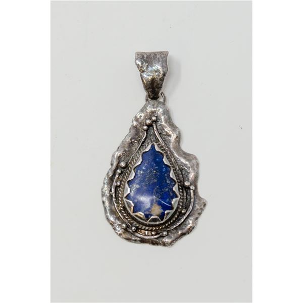 SILVER STAMPED 980 PENDANT WITRH GEMSTONE, 15.27g