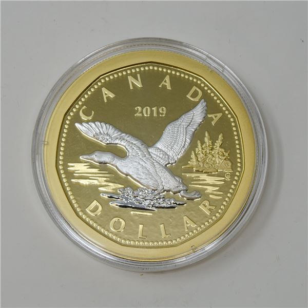 2019 CANADA 5oz SILVER GOLD PLATED FLYING LOON