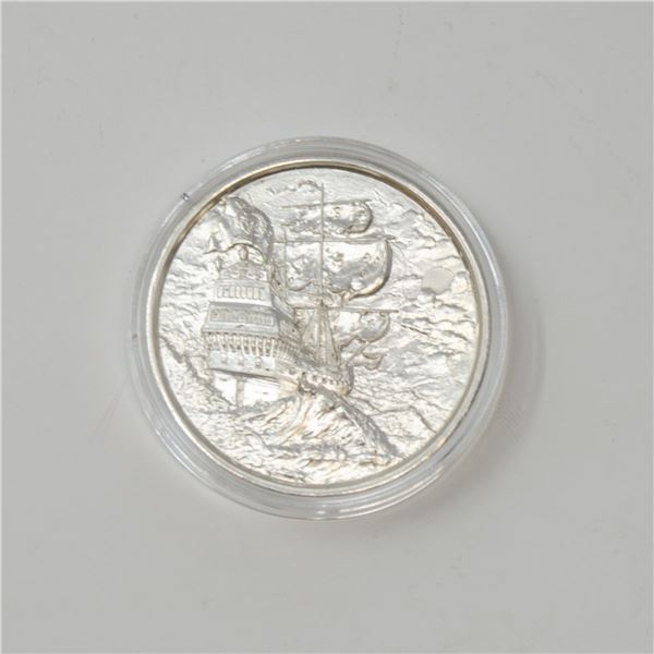 PIRATE SHIP FINE 2oz SILVER HIGH RELIEF