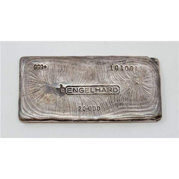 SCARCE OLD POUR .999 SILVER ENGELHARD 20oz BAR
