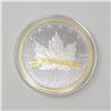 Image 1 : 2018 CANADA 2oz SILVER GOLD PLATED MAPLE LEAF