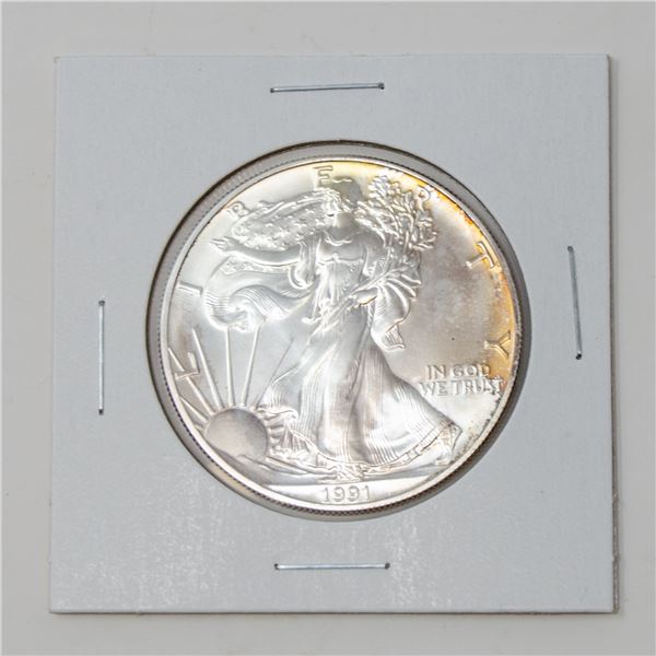 1991 SILVER 1 TROY OZ SILVER EAGLE USA $1 COIN