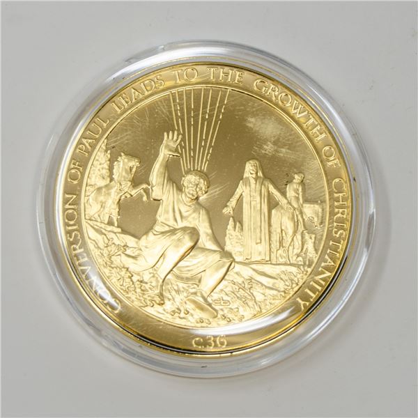 SILVER GOLD PLATED ST. PAUL HISTORICAL MEDAL,