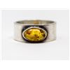 Image 1 : VINTAGE .925 SILVER MARKED AMBER RING, 5.1g SIZE 5.5