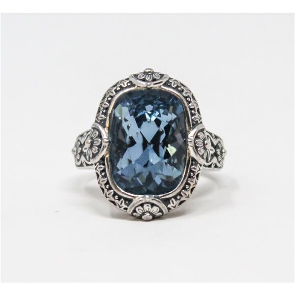 VINTAGE .925 SILVER MARKED GEMSTONE RING, 6.5g, SIZE 7