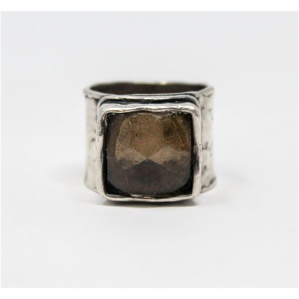 VINTAGE .925 SILVER MARKED GENSTONE RING,