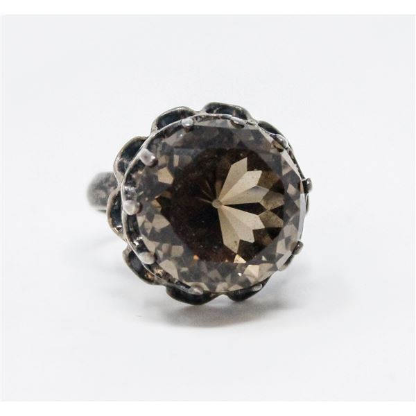VINTAGE .925 SILVER MARKED GEMSTONE RING, 8.6g, SIZE 6.5
