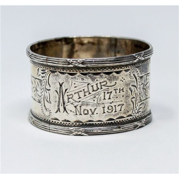 VINTAGE .925 SILVER HALLMARKED NAPKIN RING, 19.9g