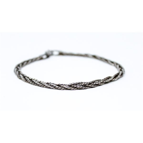 VINTAGE .925 SILVER STAMPED BRACELET, 8.3g
