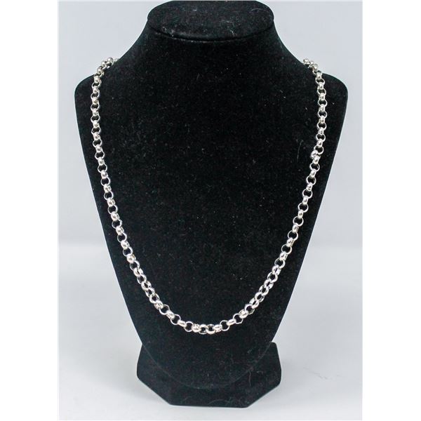 HEAVY .925 SILVER STAMPED NECKLACE/CHAIN, 33.6g