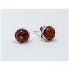 Image 1 : VINTAGE .925 SILVER MARKED AMBER EARRINGS, 0.9g