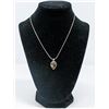 Image 1 : .925 SILVER MARKED AMBER PENDANT AND CHAIN,