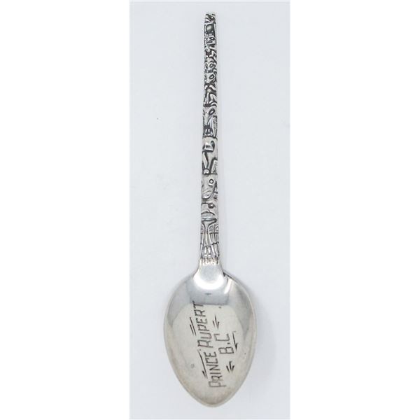 .925 SILVER PRINCE RUPERT BC TOTEM POLE SPOON,