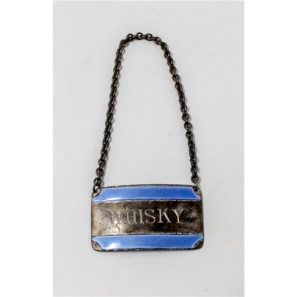 .925 SILVER HALLMARKED WHISKY BOTTLE TAG, 18.5g