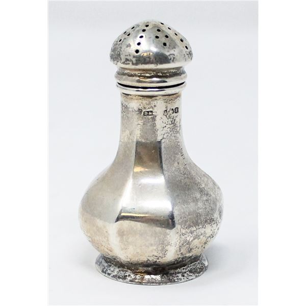 VINTAGE .925 SILVER HALLMARKED SALT SHAKER, 30.1g