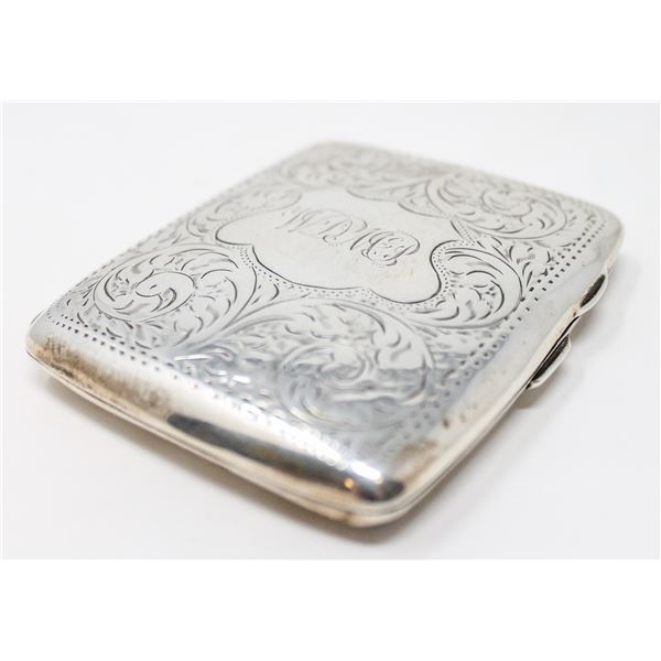 1919 ENGRAVED .925 SILVER CIGARETTE CASE, 86.5g