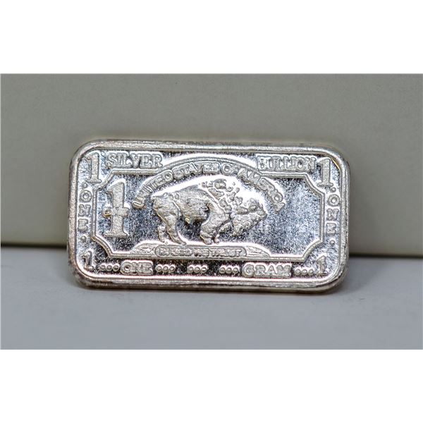 1 GRAM FINE SILVER BUFFALO BULLION BAR