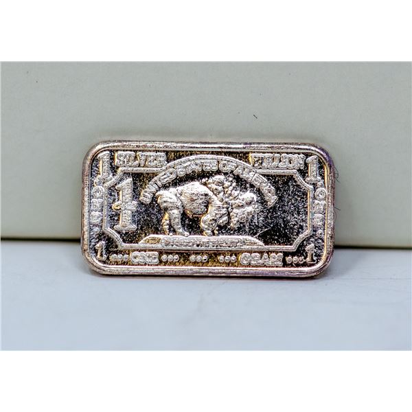 1 GRAM FINE SILVER BUFFALO BULLION BAR