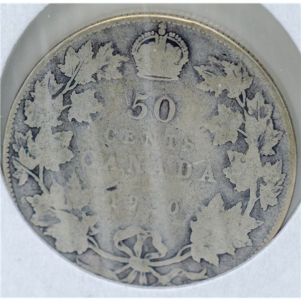 1920 SILVER CANADA 50 CENTS COINS