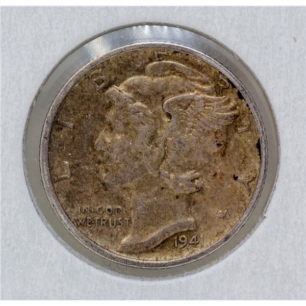 1941 WWII SILVER CANADA 10 CENTS COIN