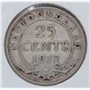 Image 1 : 1917 WWII SILVER NEWFOUNDLAND 25 CENTS COIN