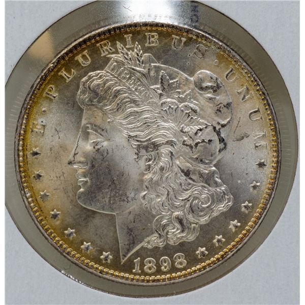 1898 SILVER USA MORGAN $1 DOLLAR COIN, HIGH GRADE