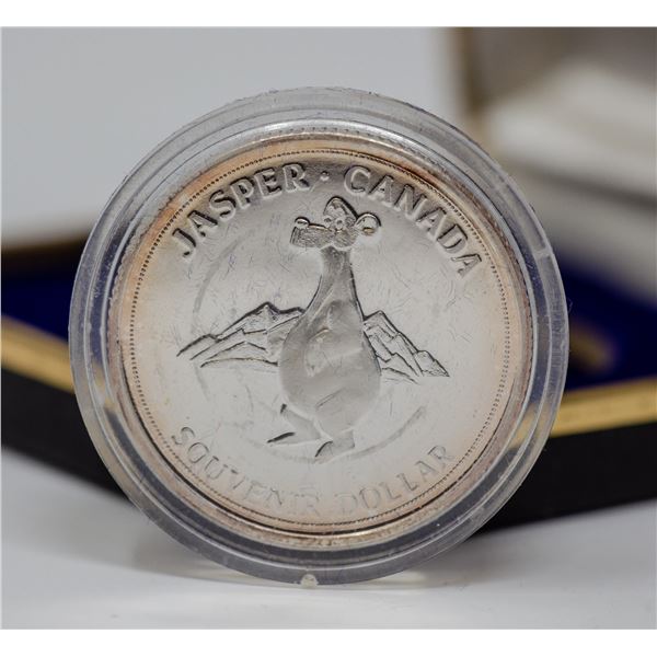 SCARCE SILVER JASPER CANADA SOUVINER DOLLAR