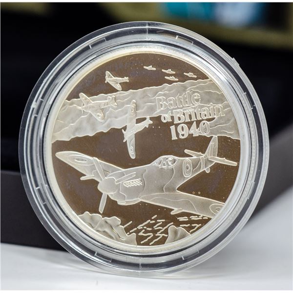 2010 SILVER ALDERNY BATTLE OF BRITAIN 5 POUNDS
