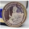 Image 1 : 1973 SILVER COOK ISLANDS $2 DOLLAR COIN,