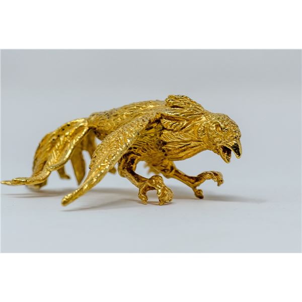 .925 SILVER TESTED GOLD PLATED COLLECTORS EAGLE, 2.7 Oz