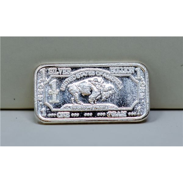 1 GRAM FINE SILVER BUFFALO BULLION BAR