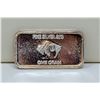 Image 2 : 1 GRAM FINE SILVER BUFFALO BULLION BAR