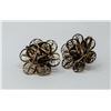 Image 1 : VINTAGE .925 SILVER ROSE STYLE EARRINGS, 6.7g
