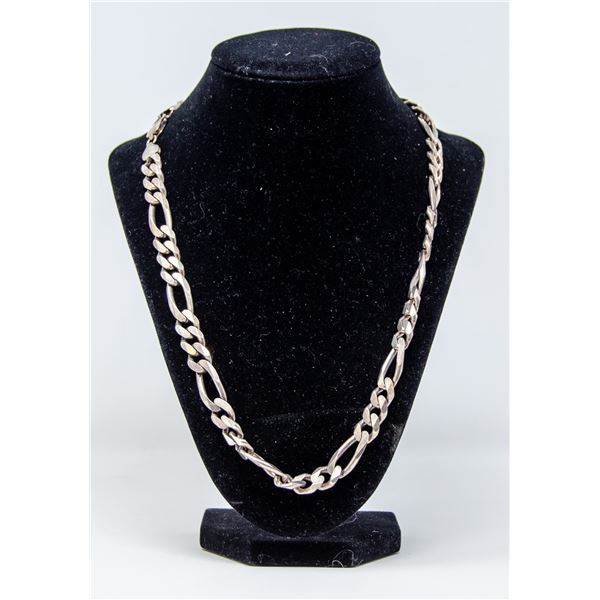 .925 SILVER STAMPED CHAIN LINK MENS CHAIN, 95.5g