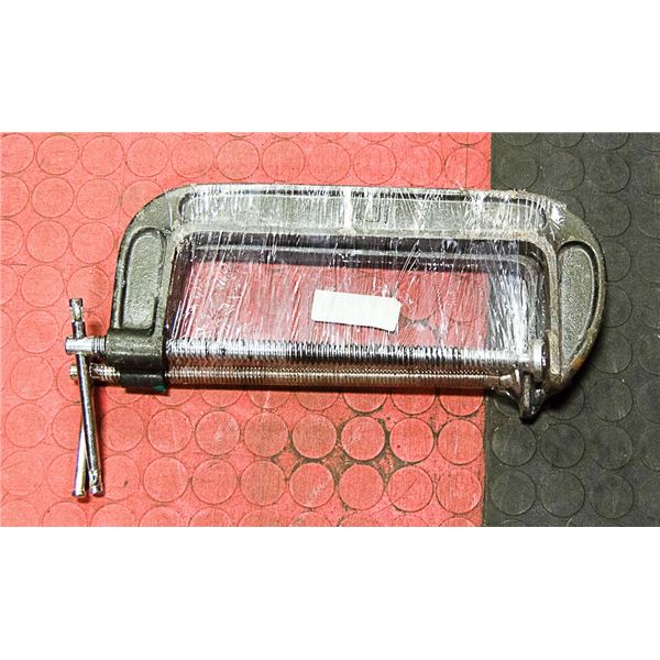 TWO HEAVY-DUTY 10 INDUSTRIAL C-CLAMPS.