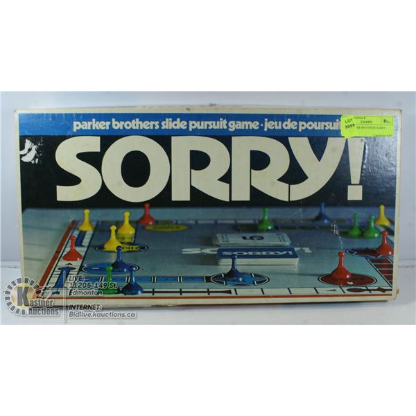 1972 PARKER BROTHERS SORRY