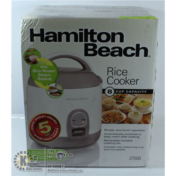 NEW 8CUP HAMILTON BEACH RICE COOKER