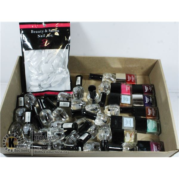 FLAT OF VARIOUS NAIL PRODUCTS